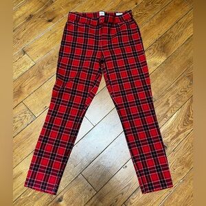 GAP Red Plaid Pants Size 4